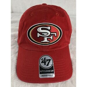 San Francisco 49ers Hat Cap Strap Back Red NFL Football Mens OSFA Throwback